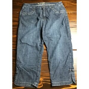 Euro Jeans, Women's Size 16, Blue, Denim, Capri, Tummy Control, Pockets
